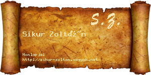 Sikur Zoltán névjegykártya