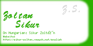 zoltan sikur business card